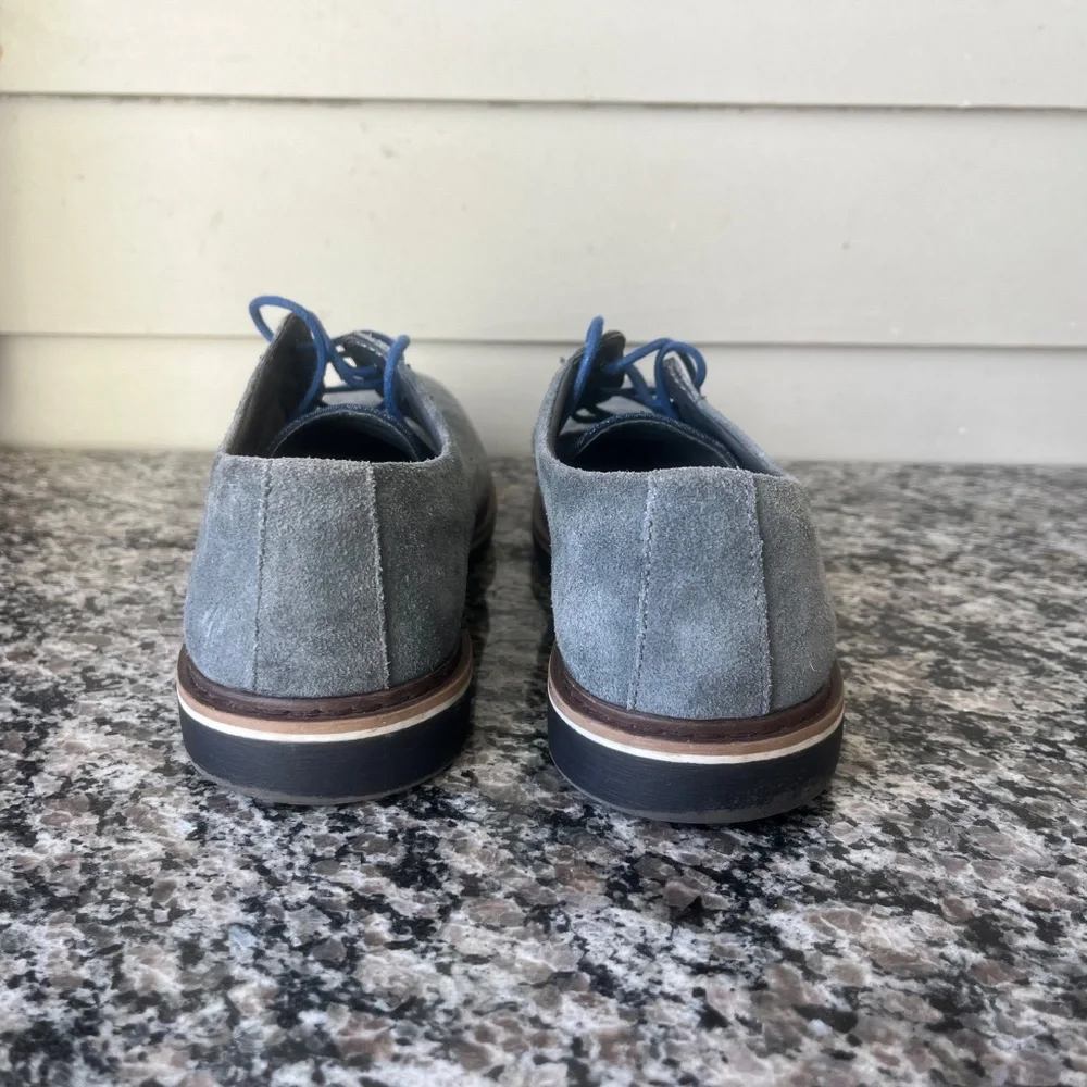 Vance Co. Men's Grey Suede Lace-Up Shoes (Size 10)